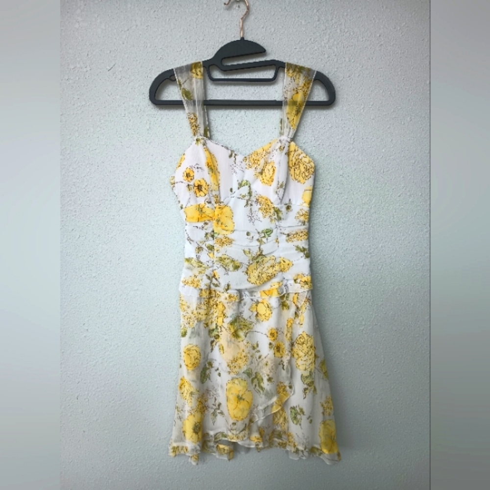 Retro Yellow Floral Dress